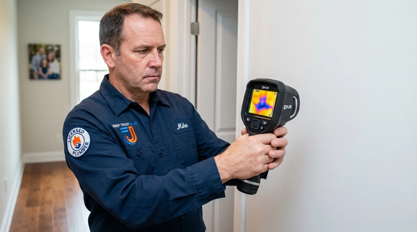 Thermal imaging leak detection by Johns Plumbing LLC in Howe